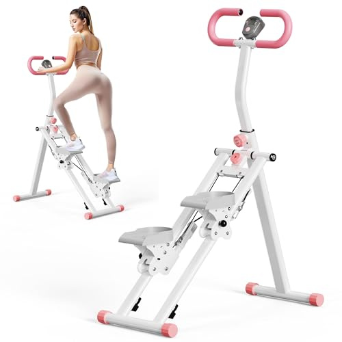 Heypappy Vertical Climber für Zuhause, Stair Stepper für Home Gym Übung | Vertical Climber Trainingsgerät mit Griffstange, 3 Verstellbare Höhen mit LCD-Display, Platzsparend & Klappbar
