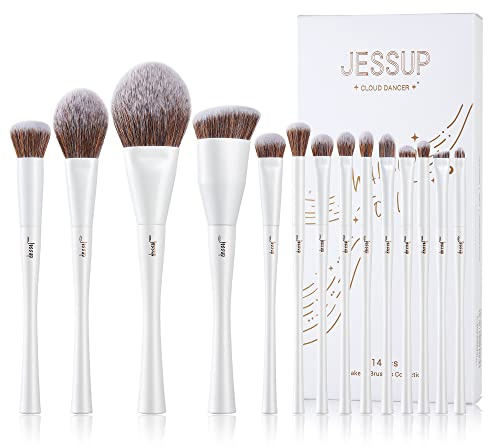 Jessup Make-up Pinsel Set 14tlg Gesicht Augen Alltag T343 | Ultraweiche vegane Fasern, kein Haarverlust, für Smokey Eyes, Alltag, Partys und Anfänger