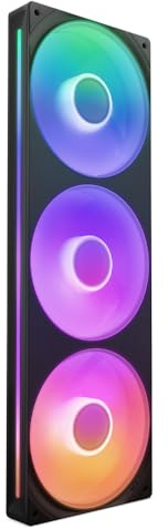 NZXT F360 RGB Core - 360 mm Einzelrahmen-Lüftereinheit mit 3 x 120 mm RGB-Lüftern - Drehzahl- und Beleuchtungssteuerung - Hoher statischer Druck und Luftstrom - 8 aRGB-LEDs pro Lüfter - Schwarz