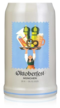 Zum Franziskaner offizieller Oktoberfest Krug 2025 der Stadt München - Sammlerstück - Bierkrug Maßkrug Oktoberfest Krug Geschenk Souvenirs Original - Limitiert