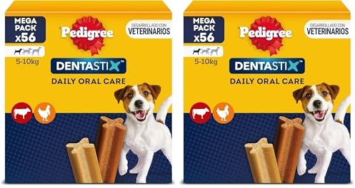 Pedigree DentaStix Daily Oral Care Zahnpflegesnack für kleine Hunde – Hundeleckerli mit Huhn- & Rindgeschmack für jeden Tag – 1 x 56 Stück (Packung mit 2)