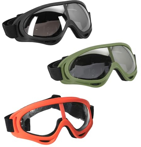 Pizsieat 3 x Kinderschutzbrillen, Schutzbrillen für Nerf-Waffenspiel, verstellbare Kinderschutzbrille UV400, Kinder-Sportbrille für Labor, Outdoor-Sport, DIYAugenschutz