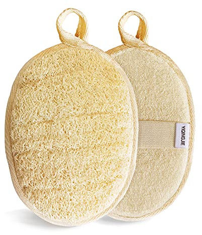 Natürlicher Luffa Schwamm Peeling Körper Wäscher 2 Stück | aus umweltfreundlichem und biologisch abbaubarem Dusch-Luffaschwamm, Luffa für Damen und Herren