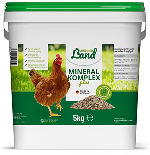 HÜHNER Land Mineral Komplex Plus 5kg mit Anis - Hühnerfutter Ergänzungsfuttermittel mit Muschelgrit für Hühner, Legehühner, Wachteln & Geflügel