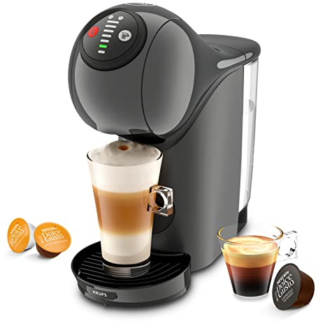 Nescafé Dolce Gusto Genio S by KRUPS, Kaffeekapselmaschine, 15 Bar, ultra-kompakt, Hochdruck, über 30 Kaffeekreationen, wählbare Getränkegröße, Auto-Abschaltung, anthrazit, KP243B