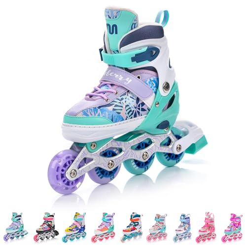 meteor verstellbare 4‑in‑1 Kinder Inline-Skates – Rollschuhe Inliner Schlittschuhe – ABEC‑7 PU‑Räder Aluminiumrahmen – Größen XS 25‑28 S 30‑33 M 34‑37