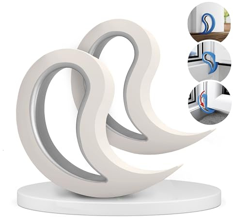 Stoppy, Stoppi, Fensterstopper, Türstopper, Türkeil, Türhaken, Fensterklammer, 2er Set (erhältlich in 14 Farben) (Weiß)