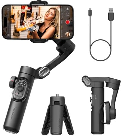 AOCHUAN Phone Gimbal Stabilizer 3-Achsen Smartphone faltbar Gimbal für iPhone Gimble mit Focus Wheel TikTok YouTube Vlog Stabilizer für iPhone &Android-AOCHUAN Smart XE