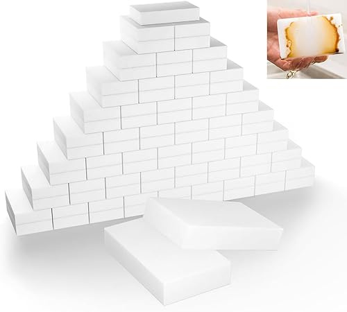 Schmutzradierer, 50 Stück Schwamm Radierschwamm Putzschwamm Zauberschwamm Magic Sponge Eraser, Wunderschwamm Weiß Reinigungsschwamm Melamin Schwamm für Haushalt, Küche, Wand, Bad, Schuhschwamm