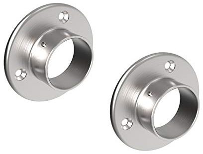 Sellon24® Set 2X Edelstahl Steckfitting Wand Boden Flansch Rohr 42,4x2,0mm V2A Fuß Wandanschluß
