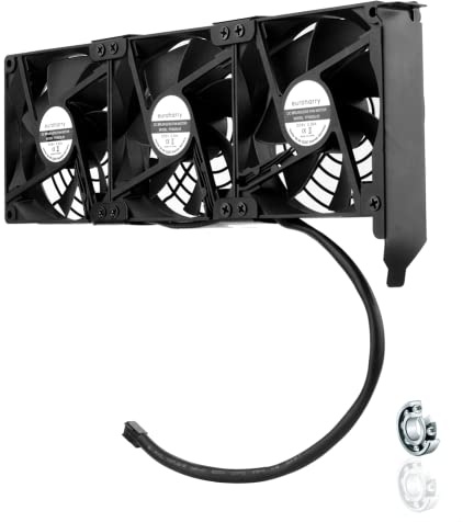 euroharry Grafikkarten-Lüfter3 x 92 mm -Hoher Luftstrom Lüfter, PCI-Halterung Kühler - GPU-Lüfter ?unterstützt 5 V, 7V,12V ?unterstützt unterstützt Support Mainboard sys_fan Schnittstelle