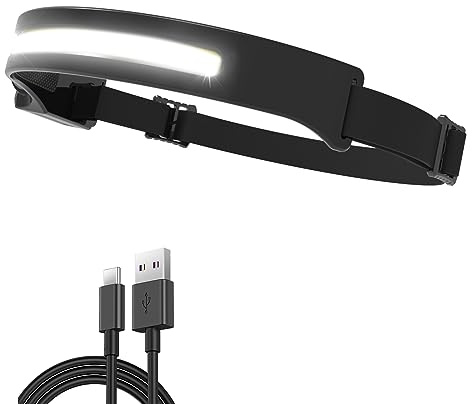 Vokida Outdoor Vibes Weitwinkel Stirnlampe Kopflampe Led USB Wiederaufladbar Headlamp Kopfleuchte Stirnleuchte Headlight Taschenlampe Kopfband für Camping Joggen Angeln Reparatur Adventure