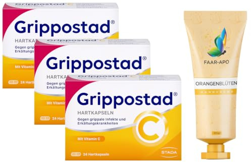 GrippostadKapseln Sparpack 3 X24 Kapsel inkl. einer hochwertigen Handcreme Marke Faar-Apo