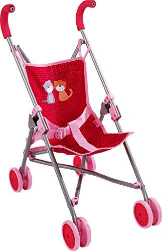 HABA Puppenbuggy Jule – Faltbarer Puppenwagen mit gepolsterten Griffen und waschbarem Bezug – Für Puppen und Stofftiere bis 45 cm – Puppenzubehör für Kinder ab 3 Jahren – 1303815001