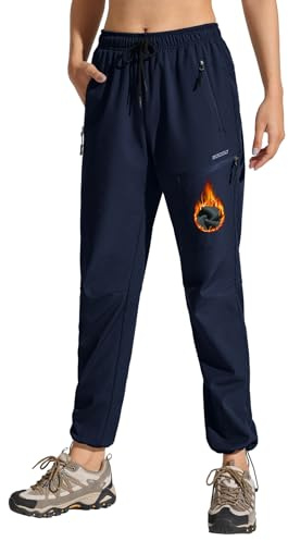 MOCOLY Damen Wanderhose Winter Outdoorhose Skihose Schneehose Thermohose | Fleece Gefütterte Thermo Trekkinghose Langlaufhose Jagdhose Arbeitshose Warm Softshell Outdoor Hose für Wander Ski Schnee