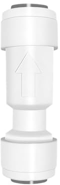 Qrity 1 Stück 1/4 Push Fit Gerade Schnellverbindung Rückschlagventile, One Way Rückschlagventil, RO Wasserfilter Fitting, Schlauchverbinder für Kühlschrank