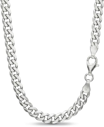 Avesano Silberkette Herren 925 Silber Panzerkette 4,3mm Halskette 101042-0 | Sterlingsilber Ketten Länge 45 50 55 60 cm verfügbar Geschenk Freund