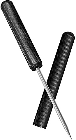 Rddconkit 22,9 cm große Eispickel, Aluminium-Legierung, Griff mit Sicherheitsabdeckung für Küche, Bars, Barkeeper, Picknicks, Camping und Restaurant (schwarz)
