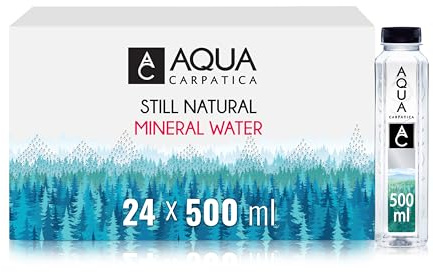AQUA CARPATICA 500ml x 24 Still Water Premium Natürliches Mineralwasser, Mit Natürlichen Elektrolyten, 100% Recycelbar, BPA Frei, Ohne Kohlensäure, Perfekt für die Zubereitung von Babynahrung