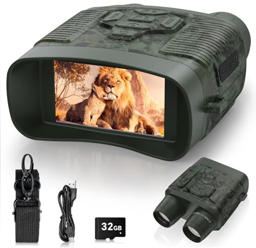 Nachtsichtgerät,Profey 4K HD Digital Infrarot Nachtsicht Fernglas 400M Reichweite,4000mAh Wiederaufladbares ,5X Digitalzoom 7 Stufen IR für Jagd Vogelbeobachtung Camping mit Micro 32GB