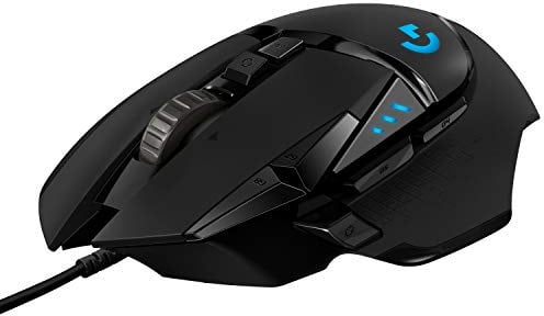 Logitech G502 HERO High-Performance Gaming-Maus mit HERO 25K DPI optischem Sensor, RGB-Beleuchtung, Gewichtstuning, 11 programmierbare Tasten, anpassbare Spielprofile, PC/Mac - Schwarz
