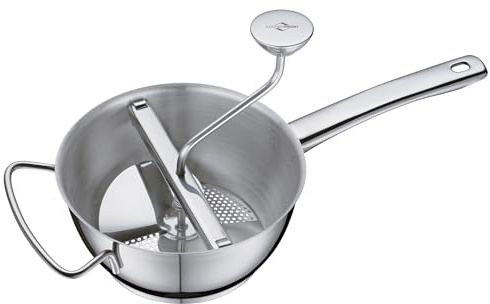 KÜCHENPROFI Passiergerät TRIO aus hochwertigem, rostfreiem Edelstahl, Ø 20 cm, inklusive 3 Aufsatzscheiben (fein, mittel, grob), ideal für Suppen, Saucen & Pürees ohne Konservierungsstoffe