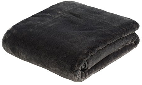 Gözze - Premium Cashmere-Feeling Wohn- und Kuscheldecke, 500 g/m², 180 x 220 cm - Anthrazit