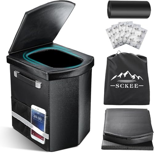 Tragbare Toilette für Erwachsene, extra große tragbare Toilette für Camping, faltbare Porta Töpfchen Reise-WC mit Deckel, Camping-WC mit Handtasche für Erwachsene Kinder, Auto, Wandern
