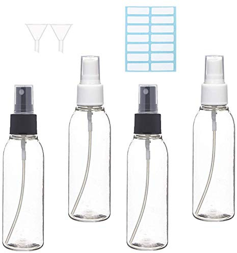 ILLUVA 100ml Sprühflasche klein,Zerstäuber Sprayflasche leer, Parfumzerstäuber, Tragbares Reiseflaschen Set mit Trichter,Atomiser (4 * 100ml)