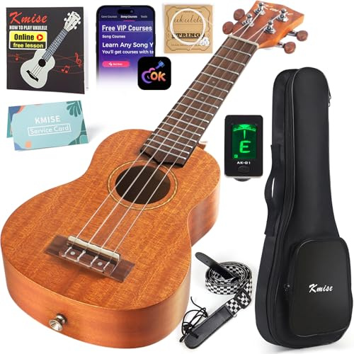 Kmise Professionelle Ukulele für erwachsene Anfänger, 21-Zoll Sopran Mahagoni Ukelele mit Kindern Ukele Bundle Starter Kit Gig Bag Fall, Riemen, Tuner, Nylon Strings, Buch, Uke Geschenk Wahl