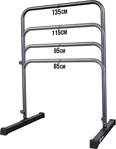 Eric Flag Calisthenics Equipment in 4 Höhen Verstellbar - Klimmzugstange Freistehend aus Verstärktem Stahl, bis zu 250 kg Belastbar - Calisthenics Geräte Multifunktionale für Dips, Klimmzüge, Gym