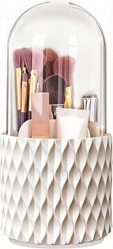 FIVAVA Make Up Organizer 360° Drehbarer, Make up Pinsel Aufbewahrung 5 Fächern, Pinselhalter Kosmetik Aufbewahrung für Make-up, Lippenstift, Pinsel, Makeup Brush Holder für Frisiertisch