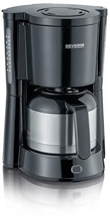 SEVERIN Kaffeemaschine Type mit Thermokanne, aromatischer, schneller und leise gebrühter Kaffee mit dem Kaffeebereiter für bis zu 10 Tassen, Filterkaffeemaschine, schwarz, KA 4835