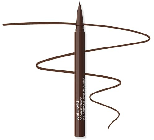 Wet n Wild Mega Last Breakup Proof Liquid Eyeliner, Brauner Eyeliner-Stift, Wasserfest, Schnelltrocknend, Wischfest, 16h Tragezeit, Brown