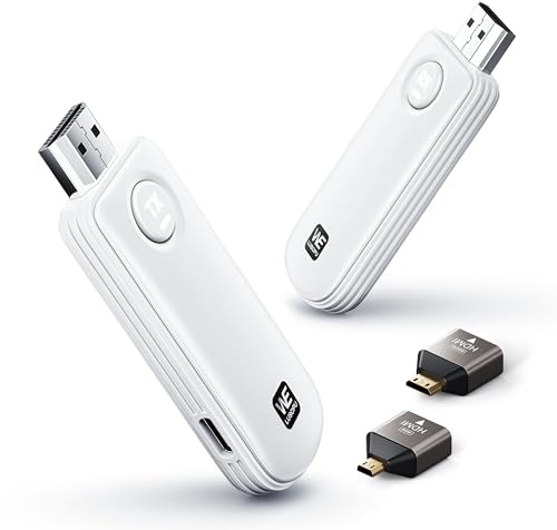 Wireless HDMI Transmitter and Receiver, 5.8G Kabellos Funkübertragung, 1080P@60Hz, Plug & Play, 165FT HDMI Wireless Extender für Funk Streaming Video Audio File von Laptop, PC zu HDTV, Projektor