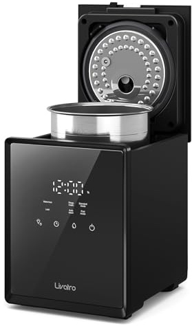 Livatro Luftbefeuchter Schlafzimmer Top-Fill, 3L Edelstahl Warmnebel Luftbefeuchter, Reduziert 99,97% der Bakterien, Für Schlafzimmer und Wohnzimmer, Spülmaschinenfest Humidifier,mit Schlafmodus