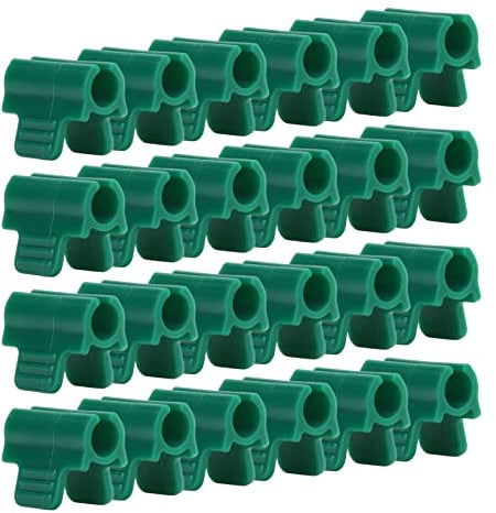 CHICIRIS Gewächshausklammern, 24 Stück Gartenklammern, Kunststoff-Gewächshausklammern, rutschfeste Gartenklammern für Folienreihen, Abdecknetze, Tunnelreifen, Grün (14 mm verdickt)