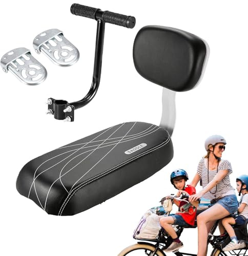 Kinder-Fahrradsitz – Fahrrad-Kindersitz, Rücksitz mit Kissen | Universel Kinder-Fahrradträger, verstellbarer Fahrradsitz mit Armlehne, Fußstütze, bequemer Fahrradsitz, Fahrradträger für Kinder