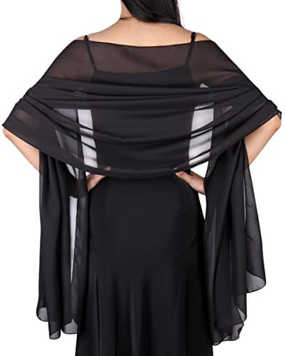 Ladiery Sheer Chiffon Tücher und Wraps für Abendkleider, Damen leichter weicher Schal für Hochzeit Braut Schultertuch