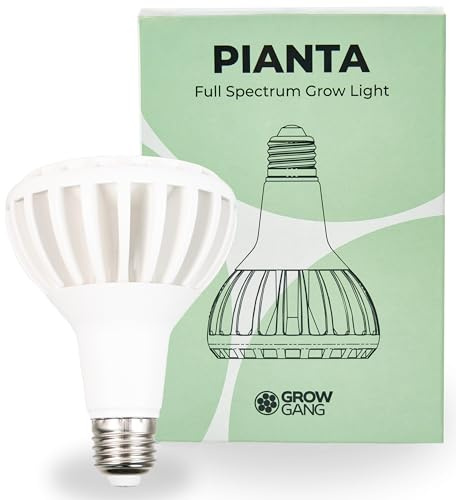 Grow Gang Pianta 18W Vollspektrum LED Pflanzenlampe für Zimmerpflanzen – Wachstumslampe für Sukkulenten, Kräuter & Kakteen, Keimung von Sämlingen, E27, PPF μmol/s 33,1 (Weiß, E27)
