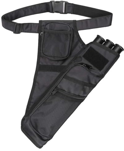 XTACER 3 Röhren Hüftköcher Jagd Training Camo Bogenschießen Pfeilköcher Halter Bogen Gürtel Taille aufgehängt Zielköcher (schwarz -3 Röhren)