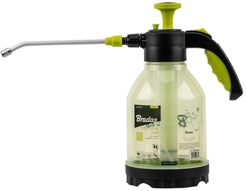 Drucksprüher Sprühflasche Gartenspritze Handsprüher Pumpsprüher 1,5L Pflanzensprüher Sprüher mit laner Lanze Transparent/Grün (BirnePower)