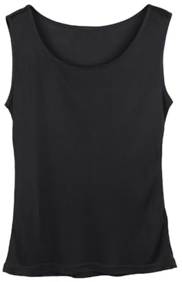 BrightGlow Top Damen Tank Top aus Seide ärmelloses T-Shirts Bequeme Unterhemden Elegantes Unterwäsche Frauen Seidentop Ärmellos mit Rundhals Sexy Seide Unterhemd Top Damen-Tanktop