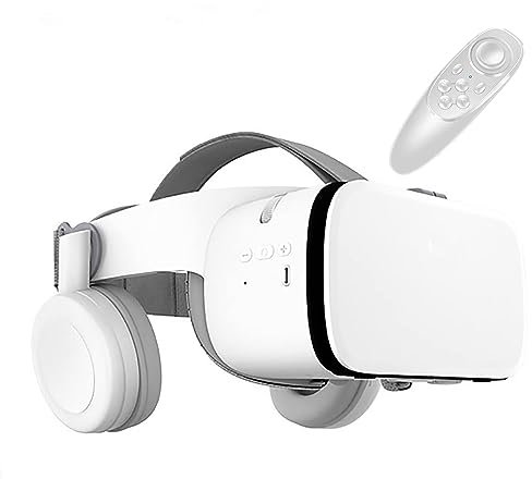 3D Virtual Reality VR-Headset, VR-Brille mit Bluetooth-Headset, 3D-Virtual-Reality-Brille für iPhone/Samsung-Filme und Spiele, kompatibel mit iOS/Android, für iPhone Apple Android-Handy.