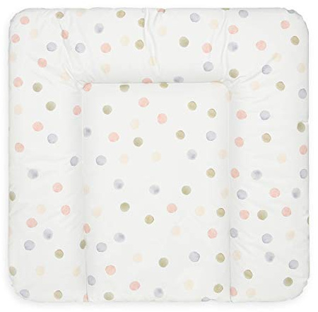 BONKY® Wickelauflage 75x72 cm - weiche Wickelunterlage - Baby Wickeltischauflage - Wasserdischt - Abwaschbar - Made in EU - 100% Oeko TEX - Farbige Punkte