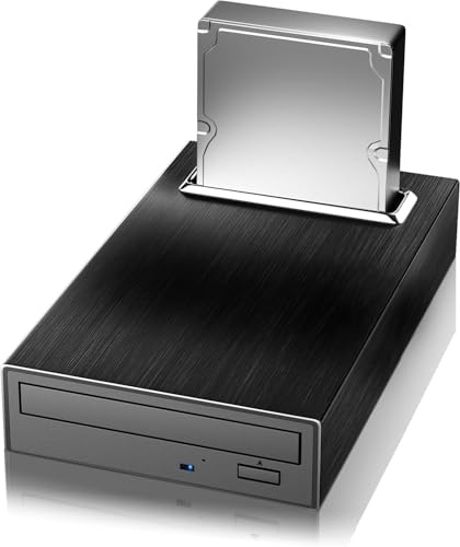 Yaeonku Externes 4-in-1-Blu-Ray-Laufwerk, 16 x USB 3.0 und Typ-C externes Blu-Ray-Laufwerk, multifunktionales Schnellladegerät, Desktop-BD/CD/DVD-Brenner/Lesen mit HDD-Gehäuse