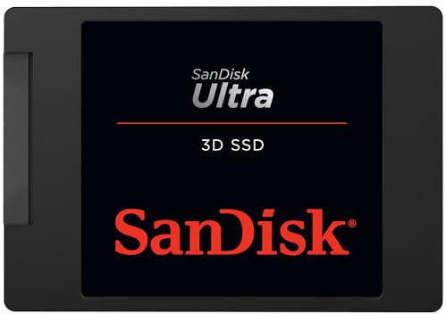 SanDisk Ultra 3D SSD 2 TB SSD interne SSD Festplatte (SSD intern 2,5 Zoll, stoßbeständig, 3D NAND-Technologie, n-Cache 2.0-Technologie, 560 MB/s Übertragungsraten) Schwarz