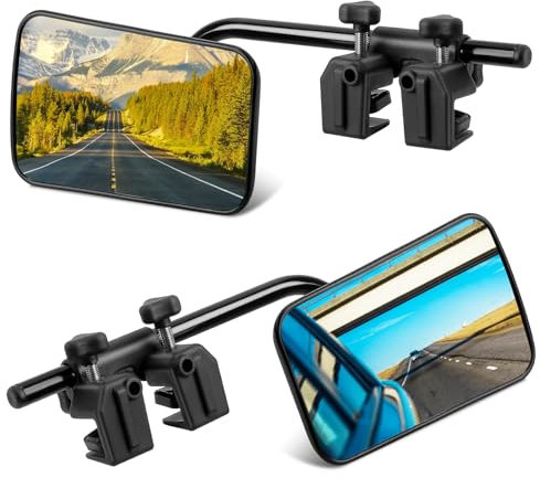 2 Stück Universal-Wohnwagenspiegel, Abschleppspiegel, Einstellbar und Passend für alle Gängigen Fahrzeuge Wohnwagen, Autos, Caravans