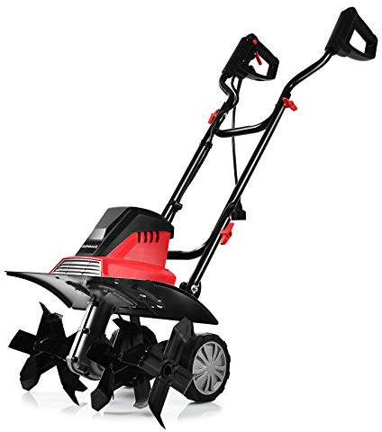 COSTWAY Elektro Bodenhacke (1500W, 22cm Arbeitstiefe, 43cm Arbeitsbreite) Motorhacke elektrisch, Gartenfräse klappbar mit 6 Hackmesser | 400 U/m | 2-Punkt-Sicherheitsschalter