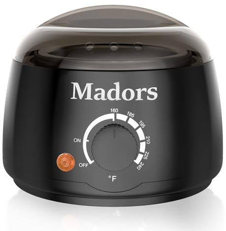 Madors Wachswärmer Warm Wax maschine enthaarung - Waxing Maschine für Wachs Haarentfernung Perlen für Ganzkörper Waxing zu Hause, Enthält Nasenhaar Stick (10 Stück) + Anti-Rutsch-Ring (5 Stück)